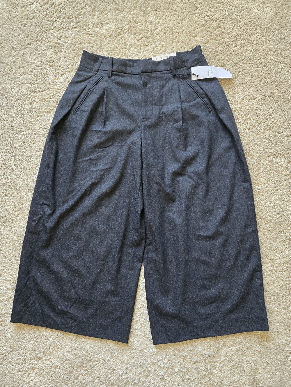 +J Jill Sander Uniqlo Wool Blend Gaucho Pants Womens 8 Dark Gray